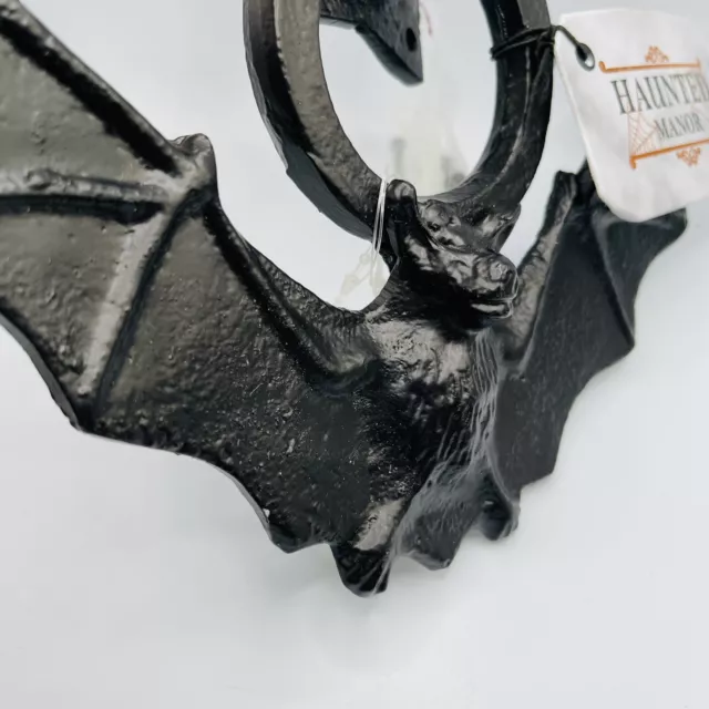 Black Vampire Bat Cast Iron Wall Door Knocker Metal Spooky Halloween Gothic New