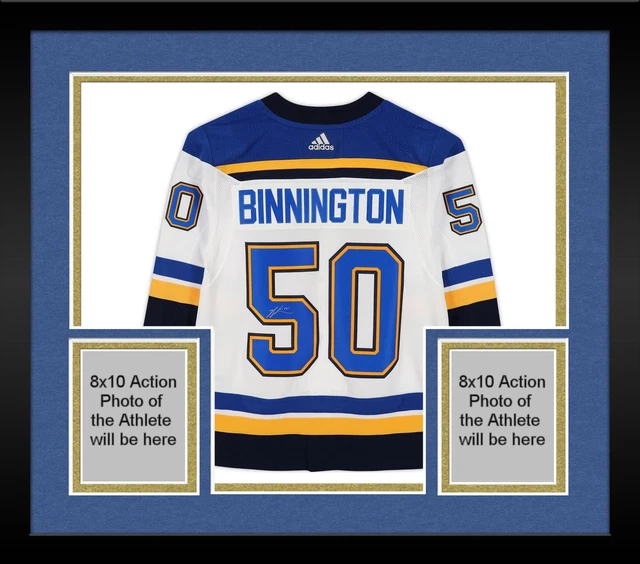 Frmd Jordan Binnington Blues Signed White Authentic Jersey & 2019 SC Final Patch