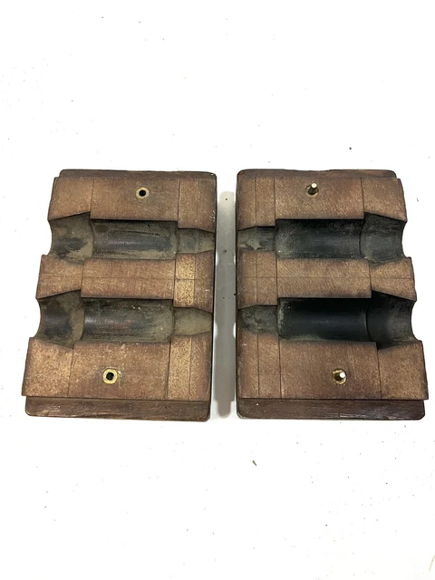 Vintage 2 Piece Industrial Wood Foundry Mold Pattern