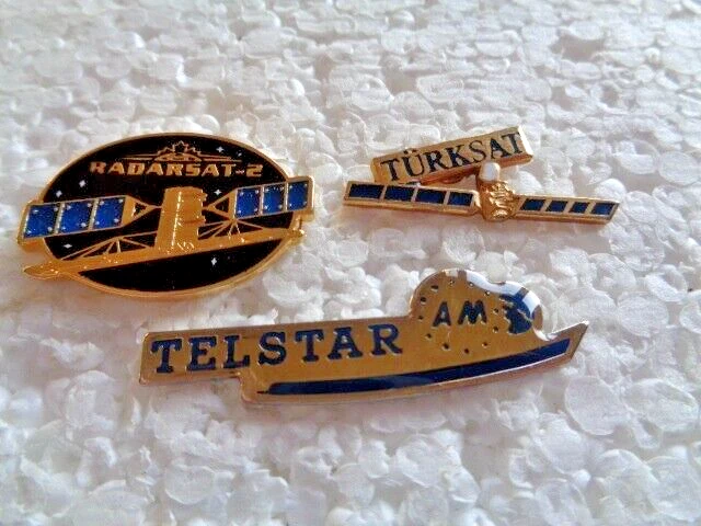 Job lot of 3 Satellite operators metal lapel pins