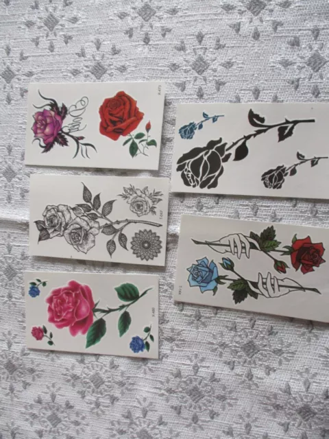 5 planches tatoo "roses" neuves