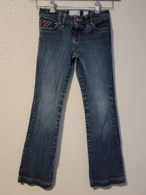 Old Navy Jeans Girls Size 10 Bootcut Embroided Back Pockets Adjustable Waist