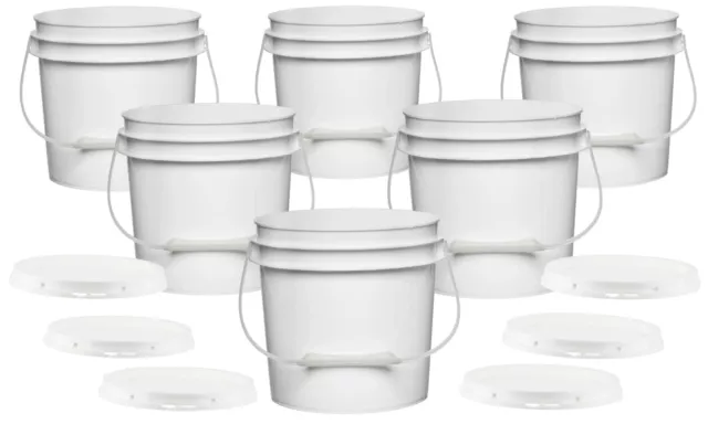 4 Gallon Square Food Grade Bucket Pail with Lids- 3 Pack