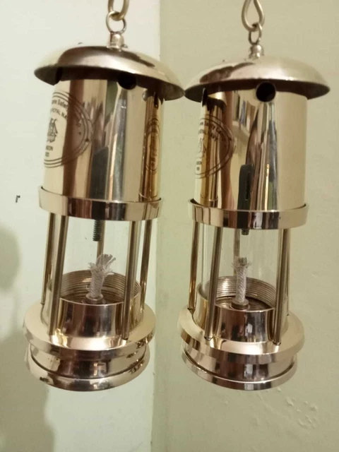 2er Set Nautische Schiffslaterne Messing Minor Öllampe Maritime Bootslampe ,,,