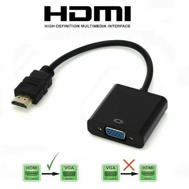 1080P HDMI Male to VGA Female Video Cable Cord Converter Adapter For PC Monitor-