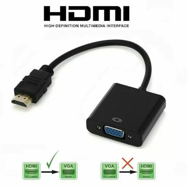 1080P HDMI Male to VGA Female Video Cable Cord Converter Adapter For PC Monitor