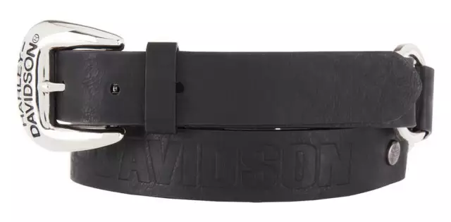 Harley-Davidson Women's Luna Looped Genuine Leather Belt, Black HDWBT11657