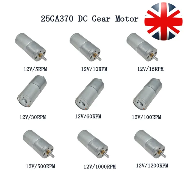 DC 12V 60/100/600RPM Powerful Torque Micro Speed Reduction Gear Box Motor UK