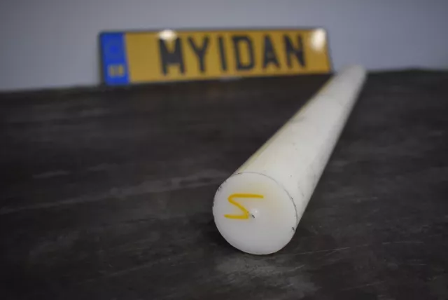 45mm x 645mm ACETAL Rod Natural White Engineering Plastic Billet Round Bar (5)