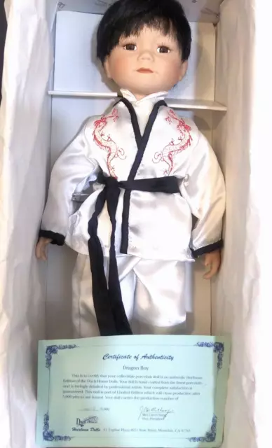 Duck House Heirloom Dolls Dragon Boy Oriental Boy Doll 18 Inch Porcelain No Tags