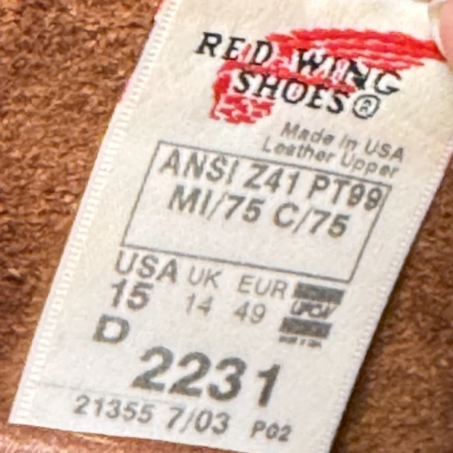 RED WING PECOS 2231 Mens Sz 15D Steel Toe Safety Pull-On Brown Boots ...