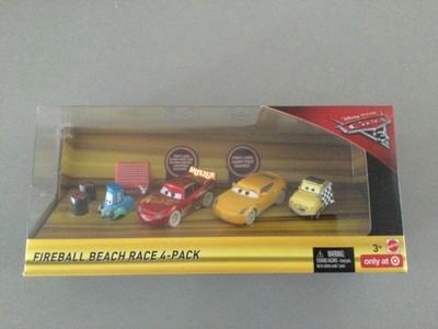 MATTEL DISNEY PIXAR Cars 3 Fireball Beach Race 4-Pack Vehicles 1:55 ...