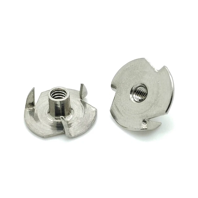 25 Qty #10-24 x 9/32" Stainless Steel Three Prong Tee Nuts (BCP1021)