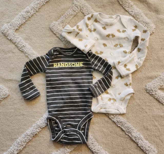 Baby boy clothes, Preemie, Carter's 2 Piece Bodysuit