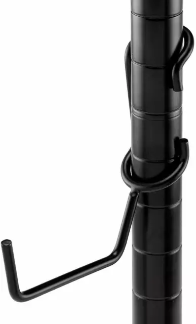 Shelf Pole Hooks 5-Pack | Utility Hook - Black | Use for a Metal Wire Shelf