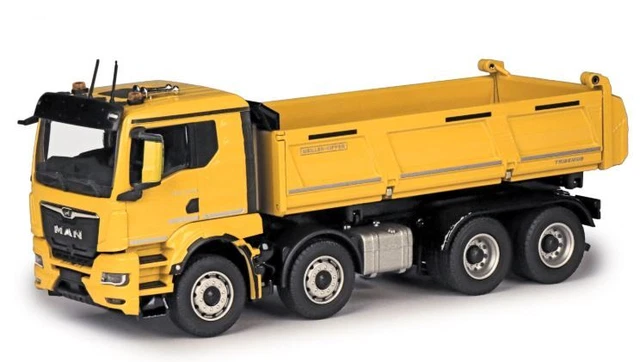 Camion MAN 16.192 Benne Chantier – Conrad échelle 1/50 – Modèle Jaune D'occasion, état Correct, Thème Militaire