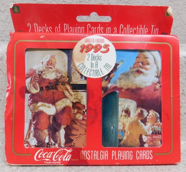 Limited Edition 1995 2 Decks Playing Cards In Collectable Tins Coca-Cola Cards