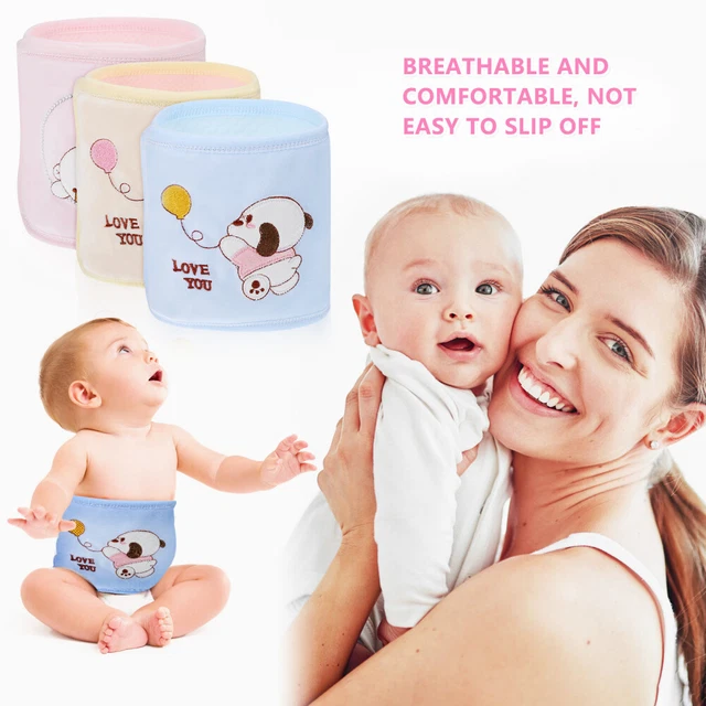 3 PCS BABY Belly Button Machine Washable Band Colorful Newborn Infant £
