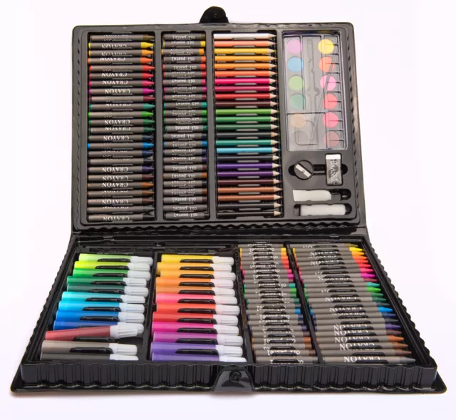 Colouring Pencils Art Set 164 Pieces with Wax Crayons, PEDY Watercolours