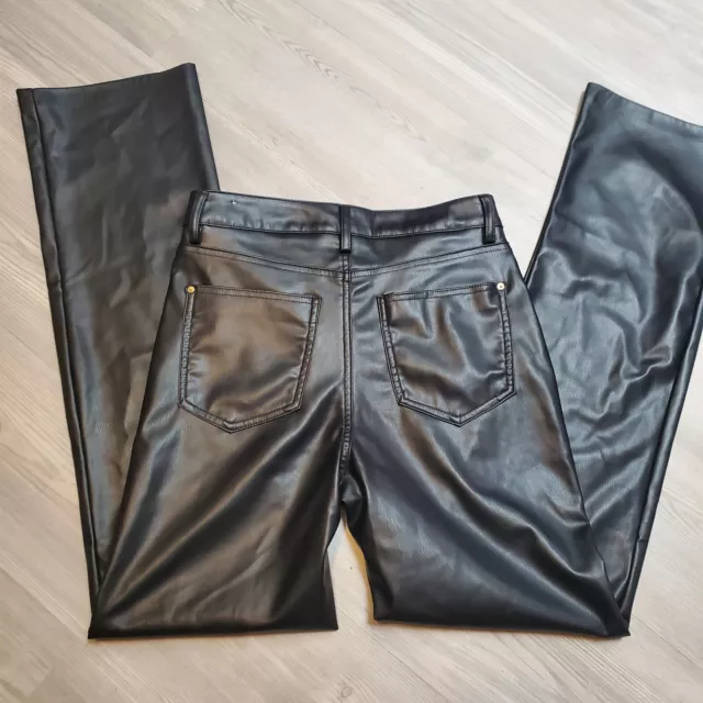 ZARA WOMEN'S FAUX Leather High Waisted Hidden Zipper Leggings DG4 Ecru  Small NWT $13.50 - PicClick