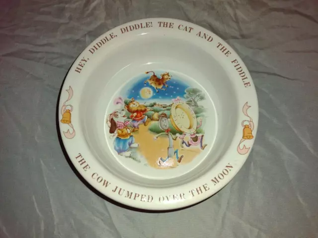 Vintage 1984 Avon Hey Diddle Diddle Baby's Keepsake Bowl Ceramic Nursery Rhyme