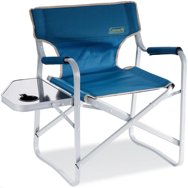 Coleman Directors Chair Plus Side Table in Blue