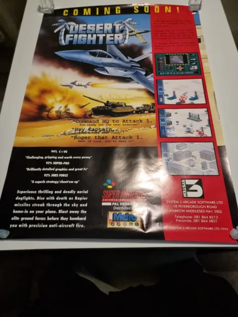 NINTENDO  Vintage Retro Video Game WALL Poster DESERT Fighter