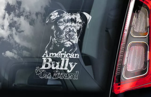 AMERICAN BULLY Car Sticker, Bull Terrier Dog Window Sign Decal Gift Pet - V01