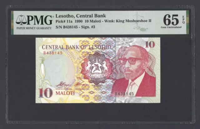 Lesotho, 10 Maloti, 1990 P11a Uncirculated Grade 65