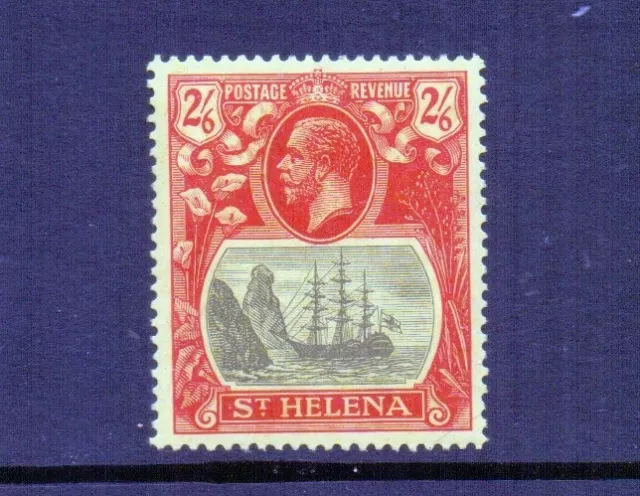 St Helena 1927 Gv 2/6 Badge Grey & Red/Yellow Sg109 Mh Cat £24
