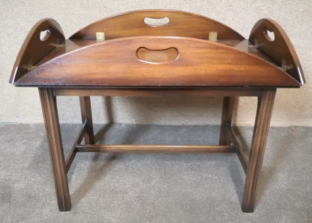 GT Rackstraw Mahogany Butlers Tray On Stand / Coffee Table