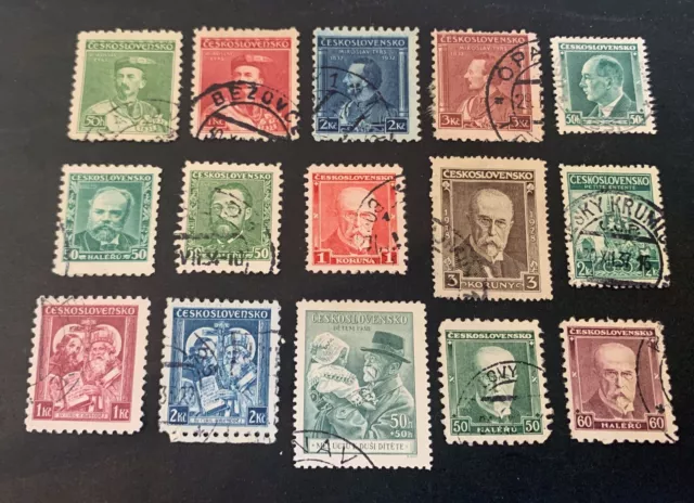 Czechoslovakia Ceskoslovensko 1926-1935 - 15 used stamps