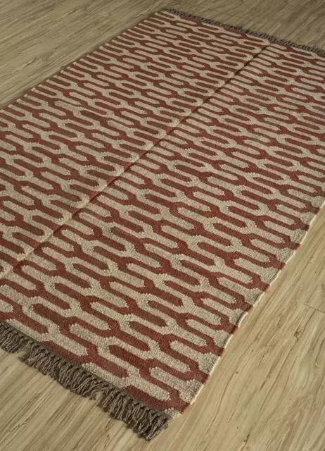 Alfombra de lana de yute hecha a mano acento Kilim alfombra vintage sala de...