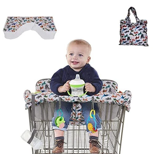 Shopping Cart Cover with Support Cushion for Baby, Cotton High Chair Cover,