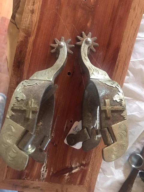 Antique  Horse Spurs Extremely Nice I Think Silver Plate