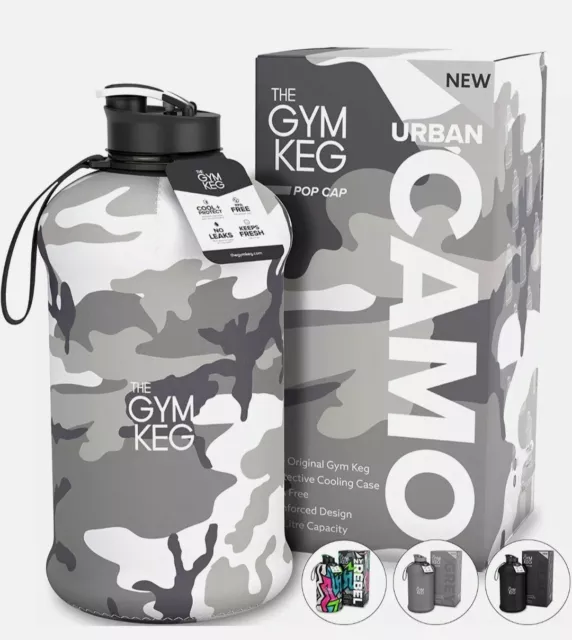 The Gym Keg | Big Sports Water Bottle 2.2 L With Insulated Sleeve  Built-In.