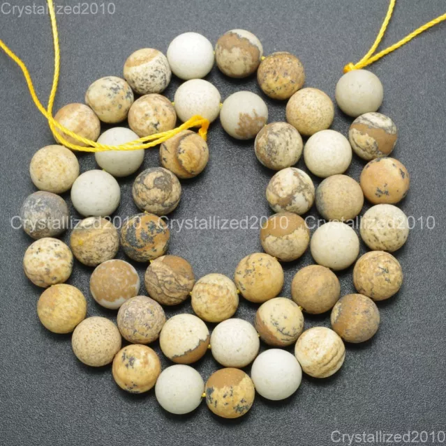 Natural Matte Frosted Gemstone Round Loose Beads 4mm 6mm 8mm 10mm 12mm 15" Pick