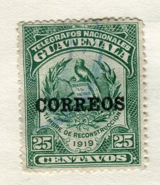 GUATEMALA;  1930s early AIR issue used CORREOS 25c. value