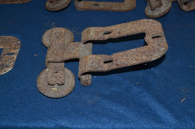 Lot Of 6 Vintage Double Wheel Barn Door Rollers Hardware Used Rusty 19