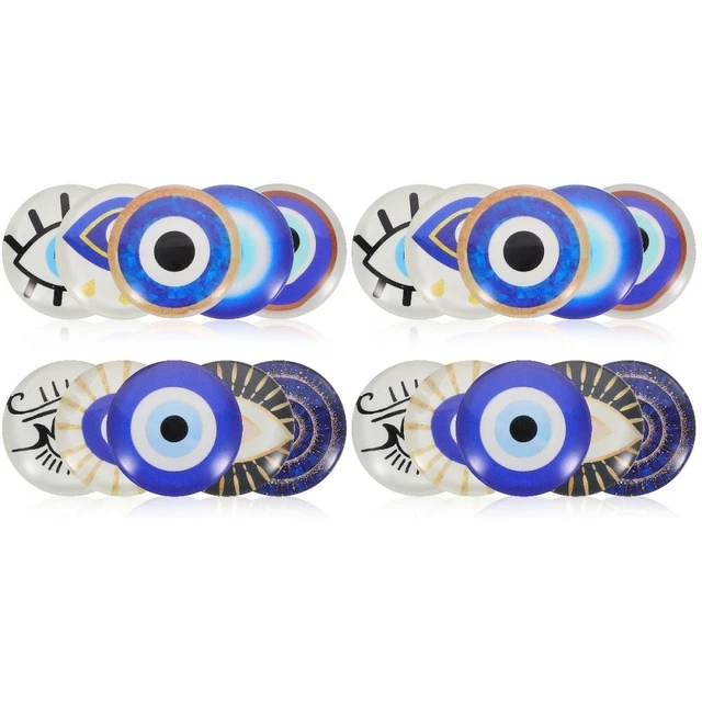 20 Stcs Glas Cabochons gemischter Stil Luminous Flat Back Dome Cabochons für