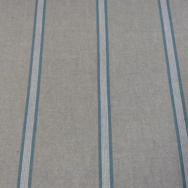 Stamford Stripe French Linen Duckegg 140cm/54" Curtain/Craft Fabric