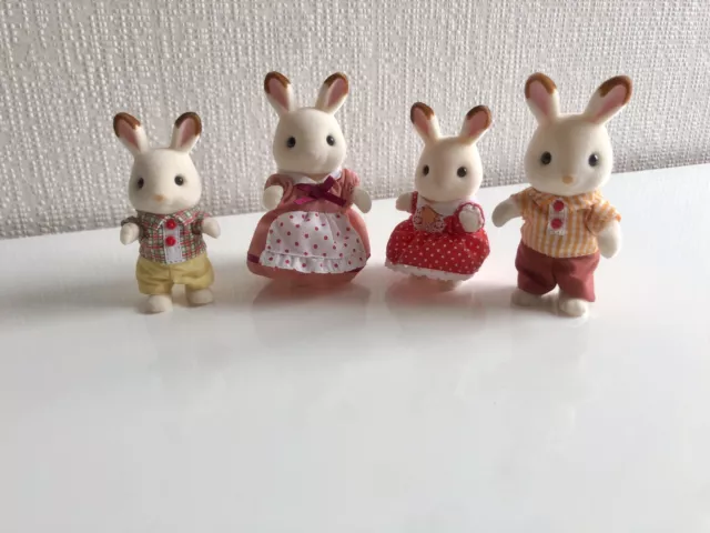 Sylvanian Families Chocolate Rabbit Family Figures. Set of 4.