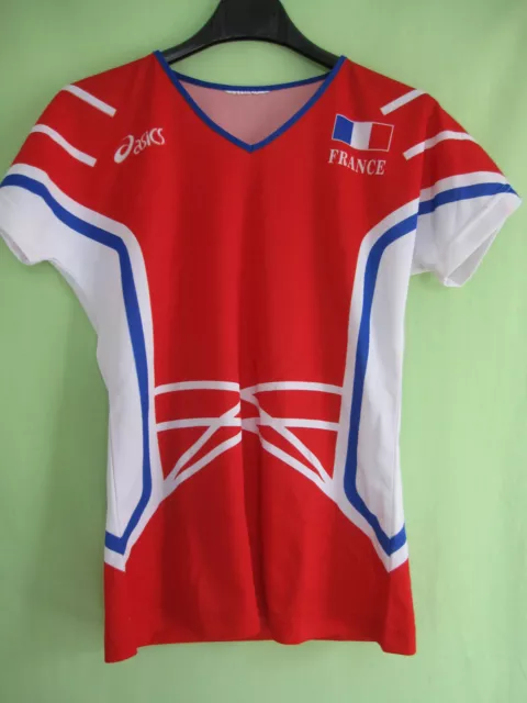 Maillot Equipe de France Volley Ball Femme Asics Rouge Vintage - L