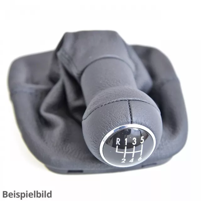 Schalthebelknopf (Leder) mit Schalthebelverkleidung (Kunstleder) schwarz/schwarz