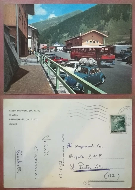 PASSO BRENNERO - BRENNERPASS - Il valico - Zollamt 1967 FRONTIERA AUTOBUS AUTO