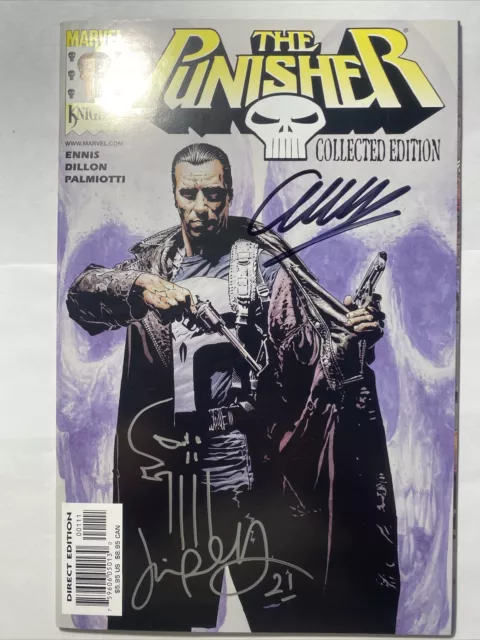 PUNISHER COLLECTED EDITION #1 2000 MARVEL KNIGHTS -GARTH ENNIS Double Signed