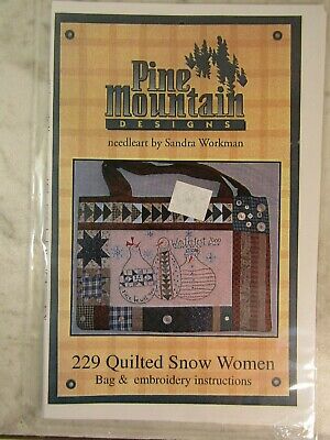2002 Bolso Mujer Sandra Workman Pine Mountain Designs Nieve Acolchado Patrón #229