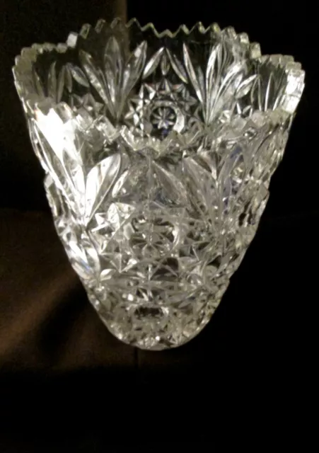 VASE en Cristal 16cm Verrerie Glassware crystal Jar Cristallerie style Bohème !