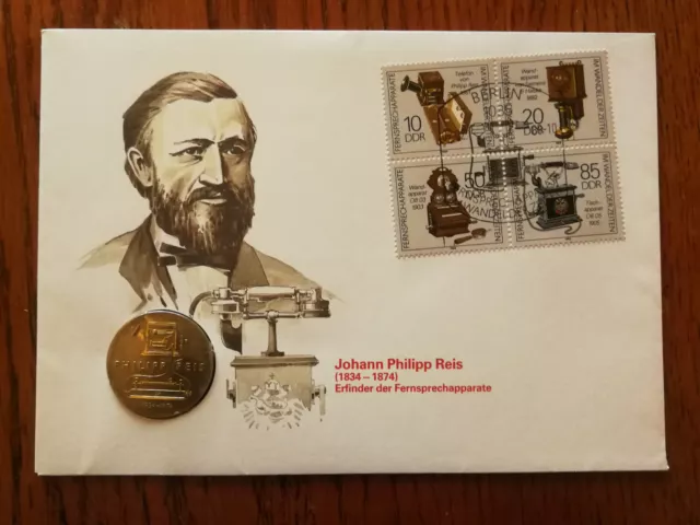 Numisbrief DDR W 58 "Johann Philipp Reis", selten,  nur 300 Exemplare