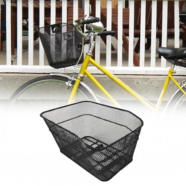 Panier De Rangement Arrière Vélo – Métal Noir – 38x31x26cm – Neuf